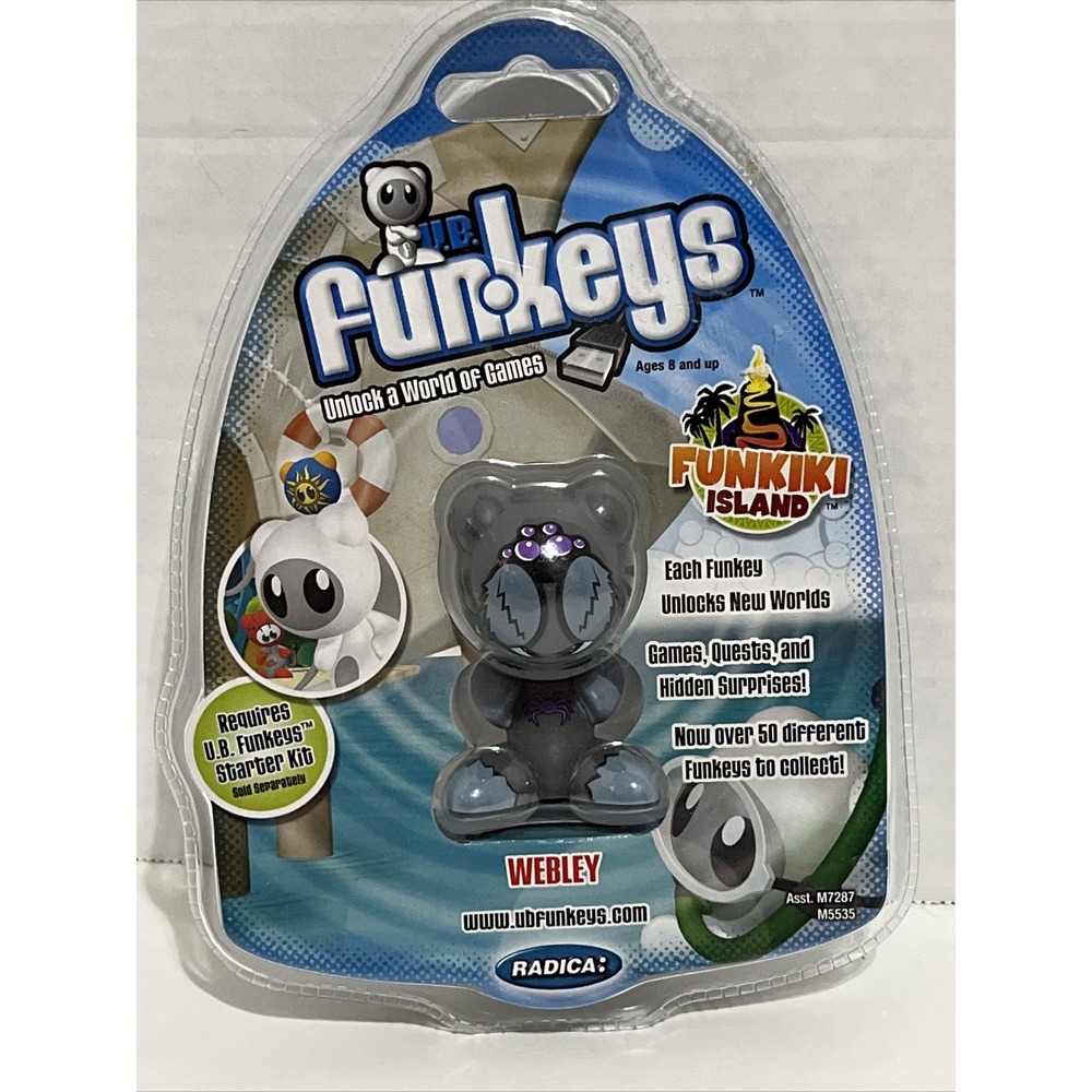 UB Funkeys Funkiki Island Webley Radica Mattel Brand New Sealed Figure 2007 Gray